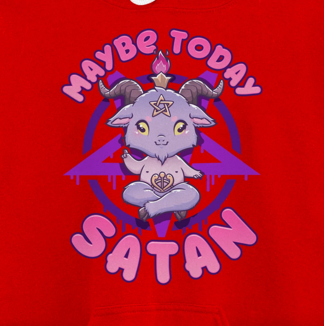 Maybe Today Satan I Cute Kawaii Anime Baphomet Pullover Hoodie