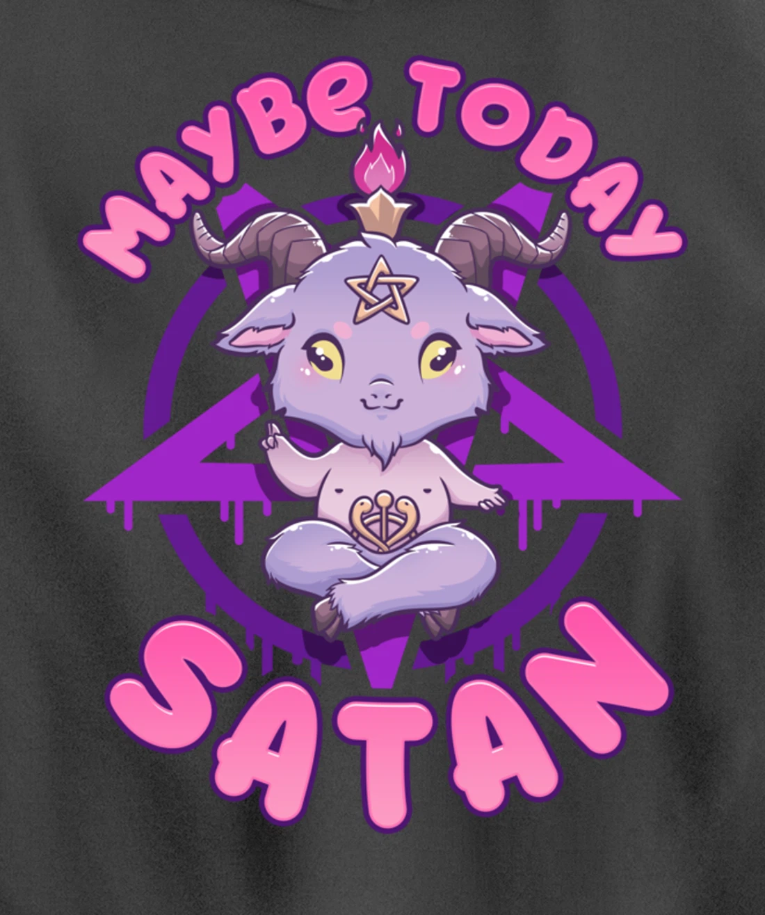 Maybe Today Satan I Cute Kawaii Anime Baphomet Pullover Hoodie