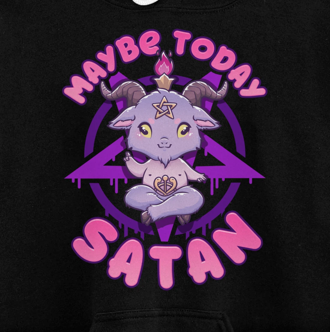 Maybe Today Satan I Cute Kawaii Anime Baphomet Pullover Hoodie