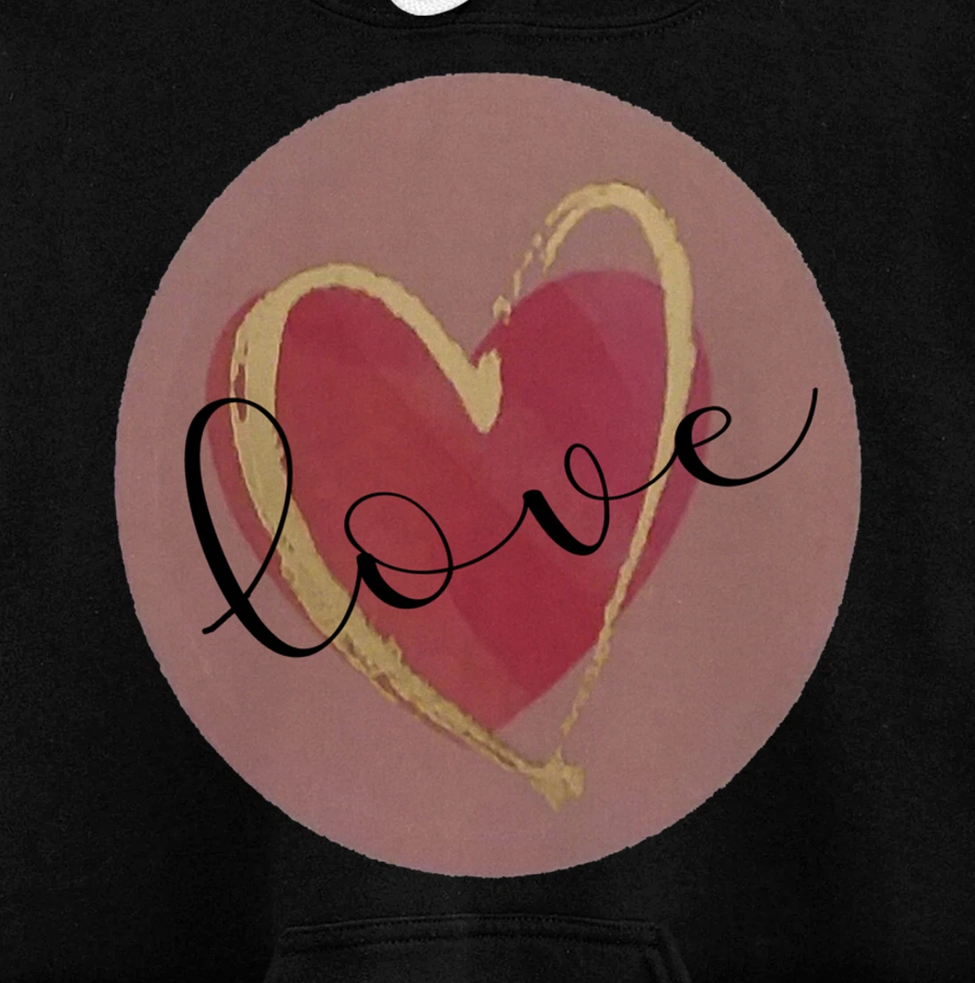 Cute Love Heart Circle Valentines Day Quote Saying Kisses Pullover Hoodie