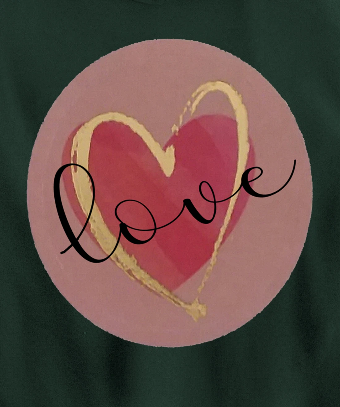 Cute Love Heart Circle Valentines Day Quote Saying Kisses Pullover Hoodie