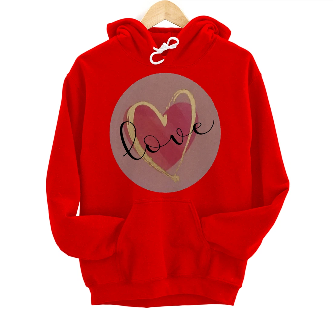 Cute Love Heart Circle Valentines Day Quote Saying Kisses Pullover Hoodie