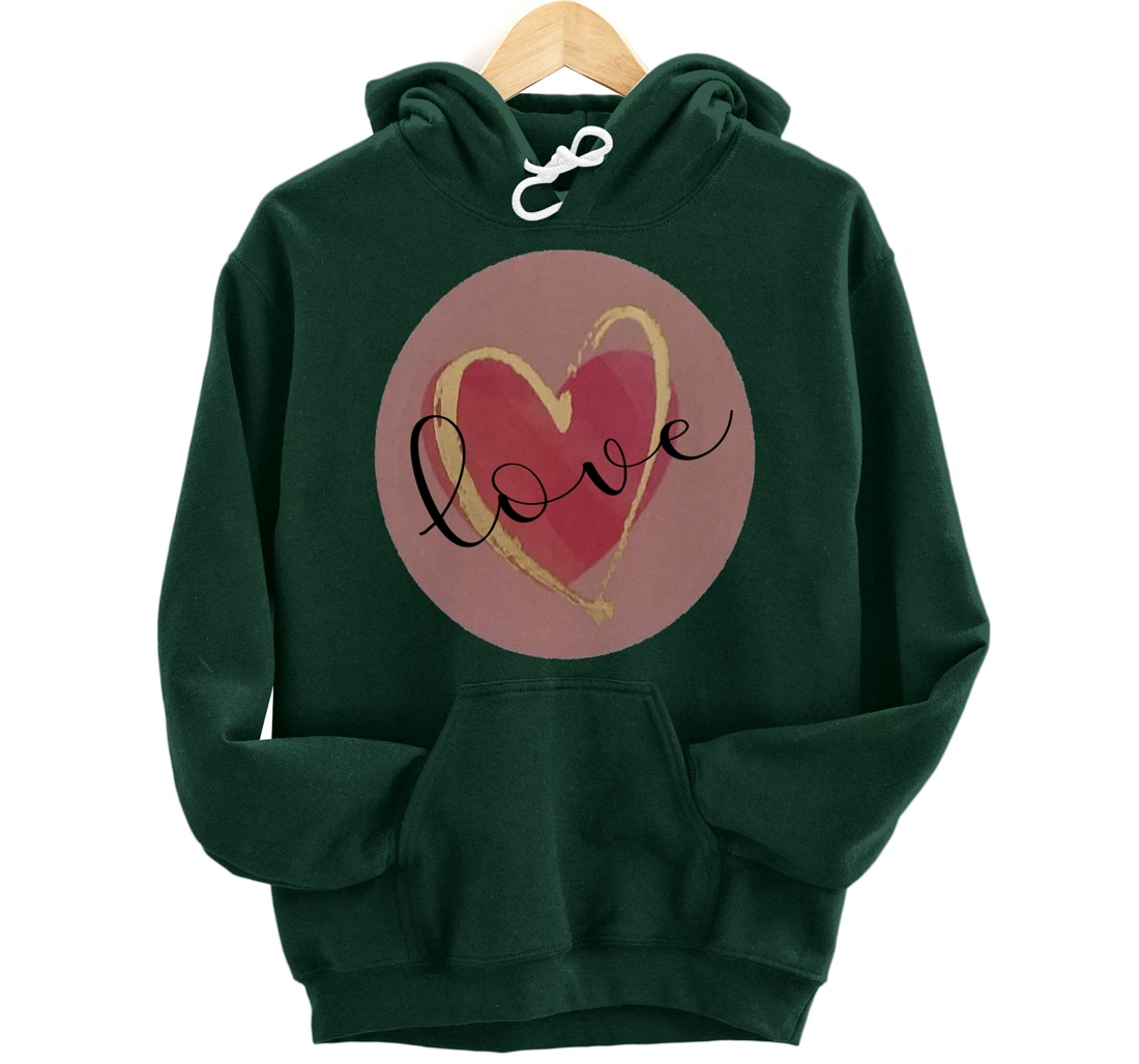 Cute Love Heart Circle Valentines Day Quote Saying Kisses Pullover Hoodie