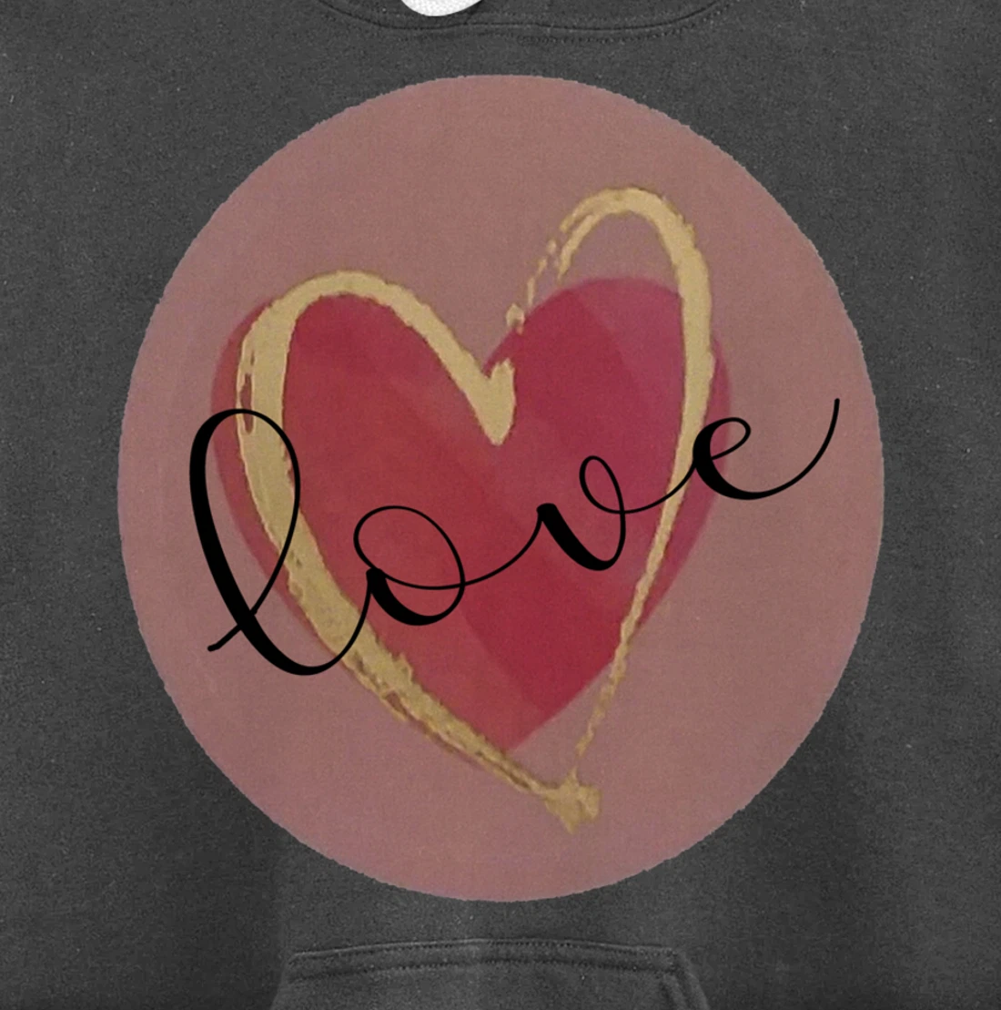 Cute Love Heart Circle Valentines Day Quote Saying Kisses Pullover Hoodie