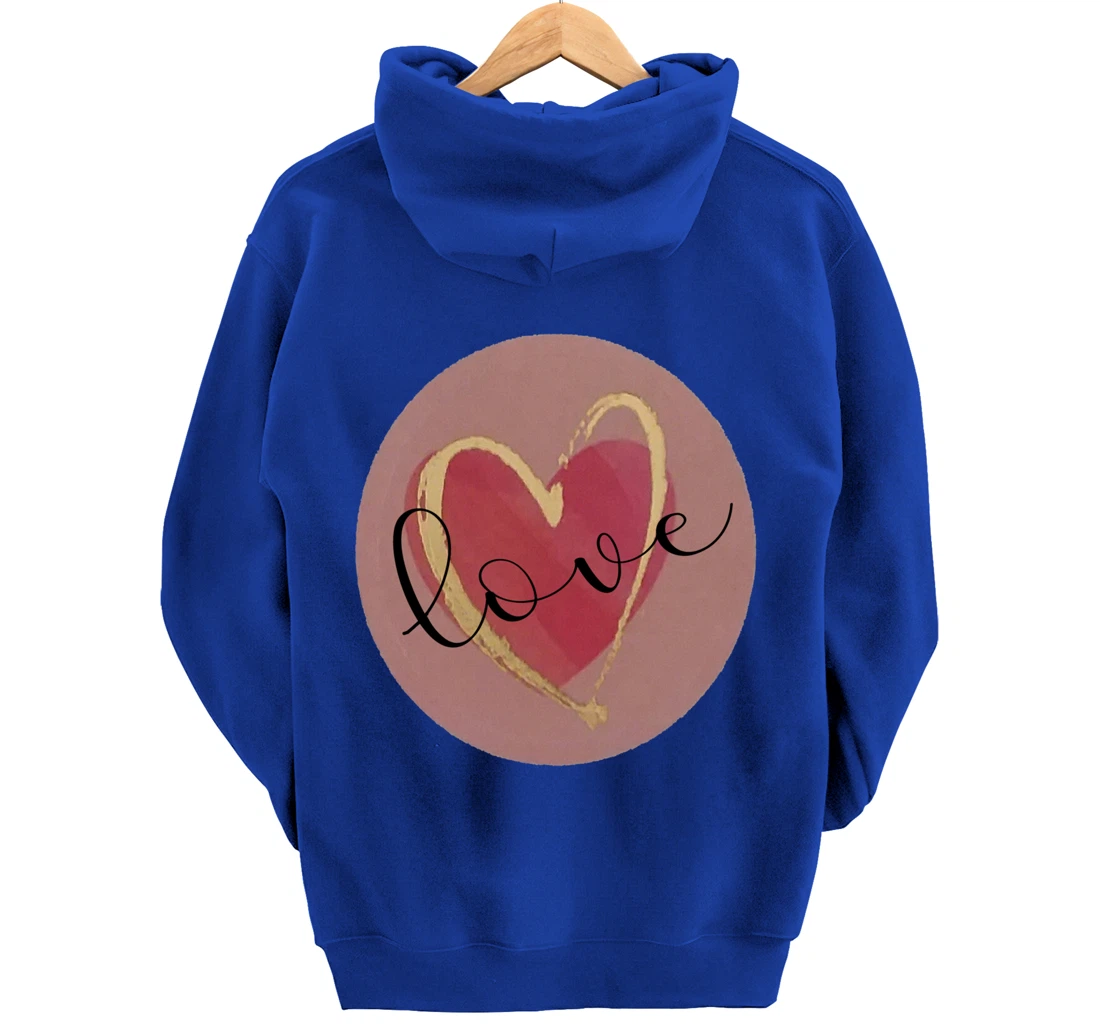 Cute Love Heart Circle Valentines Day Quote Saying Kisses Pullover Hoodie