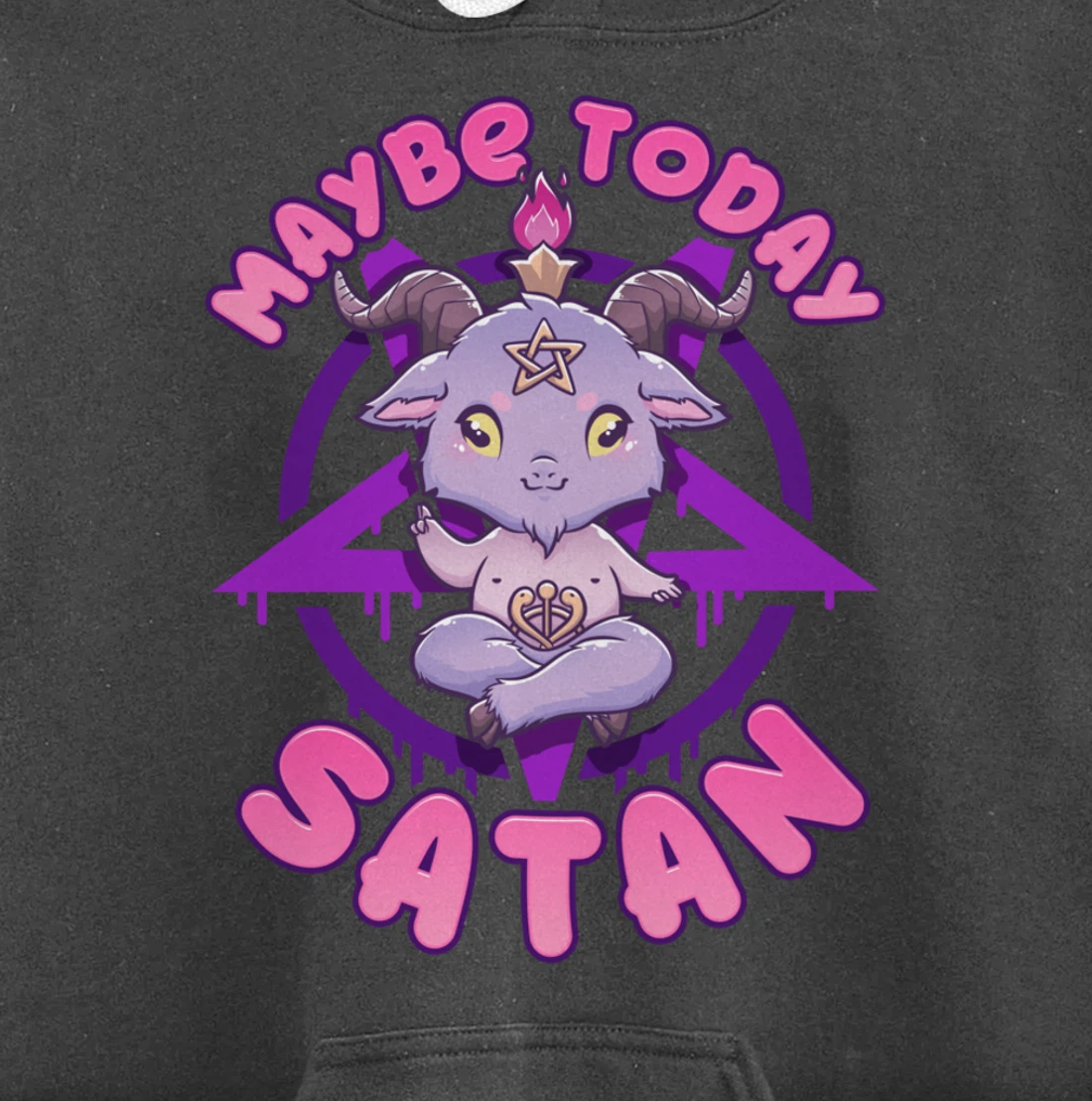 Maybe Today Satan I Cute Kawaii Anime Baphomet Pullover Hoodie