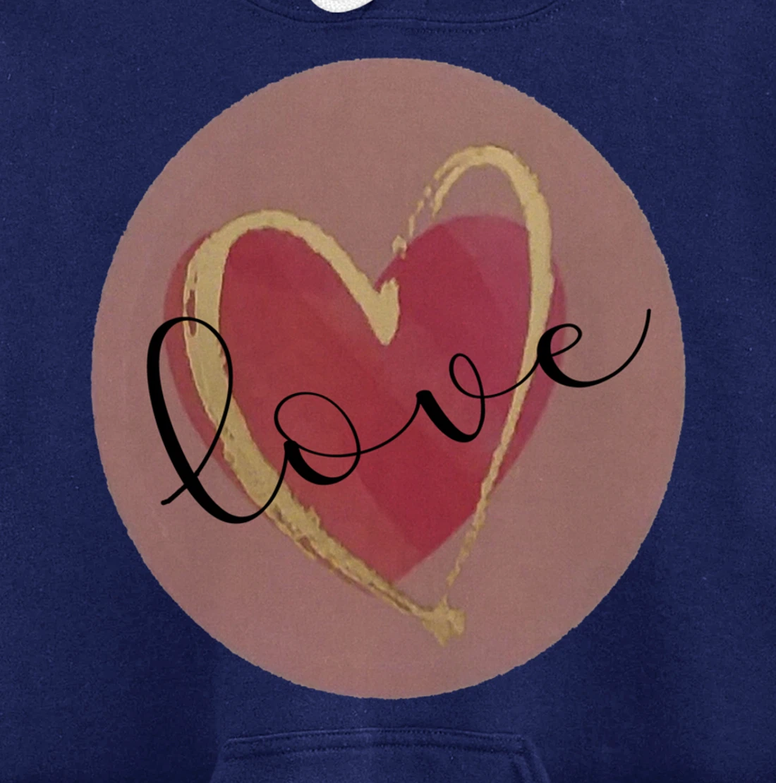 Cute Love Heart Circle Valentines Day Quote Saying Kisses Pullover Hoodie