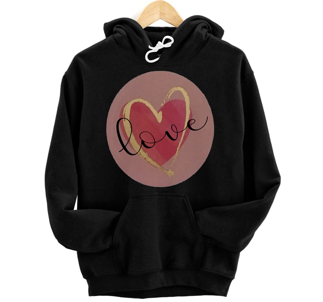 Cute Love Heart Circle Valentines Day Quote Saying Kisses Pullover Hoodie