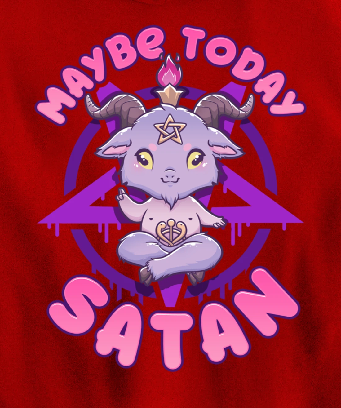 Maybe Today Satan I Cute Kawaii Anime Baphomet Pullover Hoodie