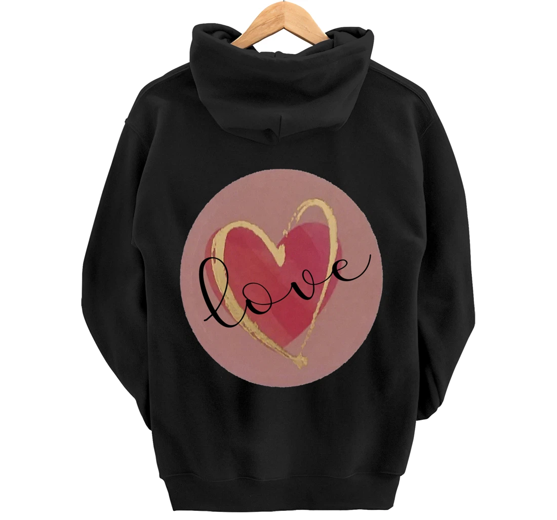 Cute Love Heart Circle Valentines Day Quote Saying Kisses Pullover Hoodie
