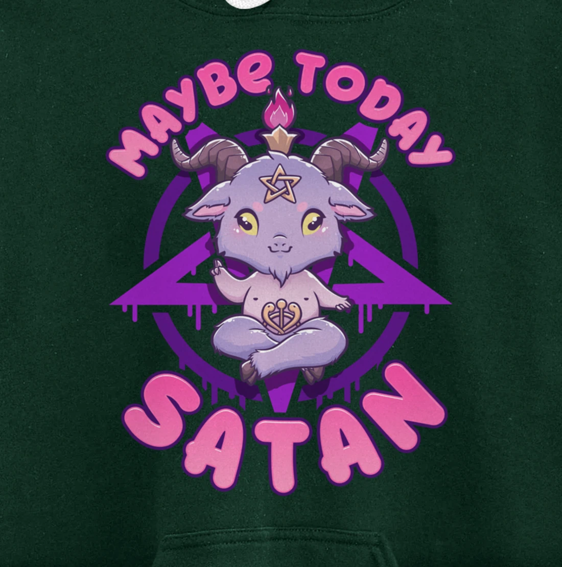 Maybe Today Satan I Cute Kawaii Anime Baphomet Pullover Hoodie