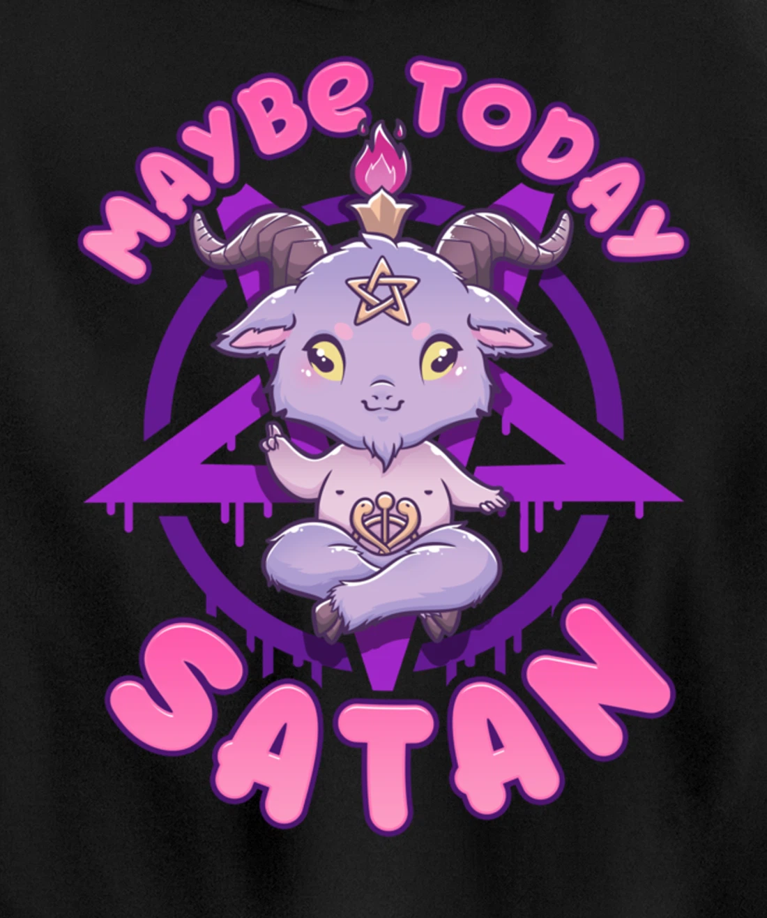 Maybe Today Satan I Cute Kawaii Anime Baphomet Pullover Hoodie
