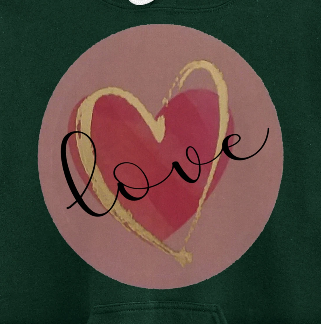 Cute Love Heart Circle Valentines Day Quote Saying Kisses Pullover Hoodie