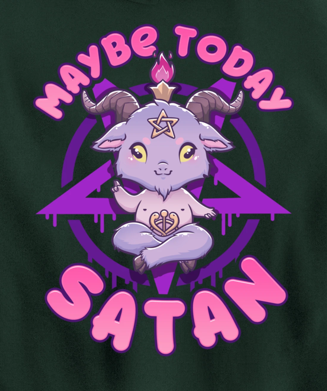 Maybe Today Satan I Cute Kawaii Anime Baphomet Pullover Hoodie