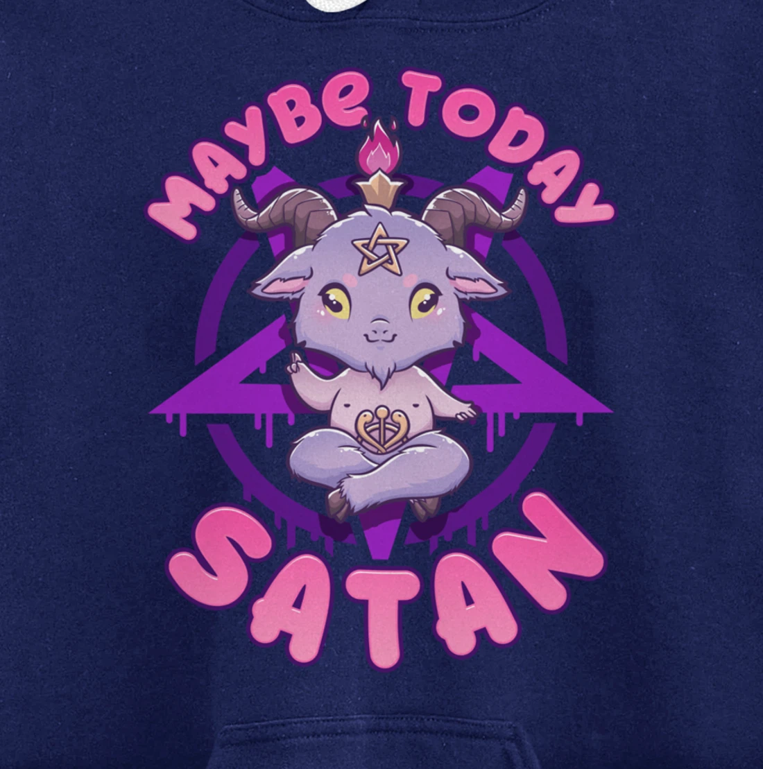 Maybe Today Satan I Cute Kawaii Anime Baphomet Pullover Hoodie