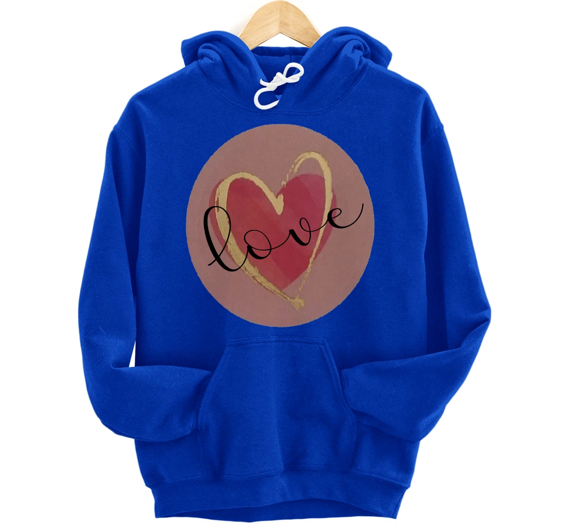Cute Love Heart Circle Valentines Day Quote Saying Kisses Pullover Hoodie