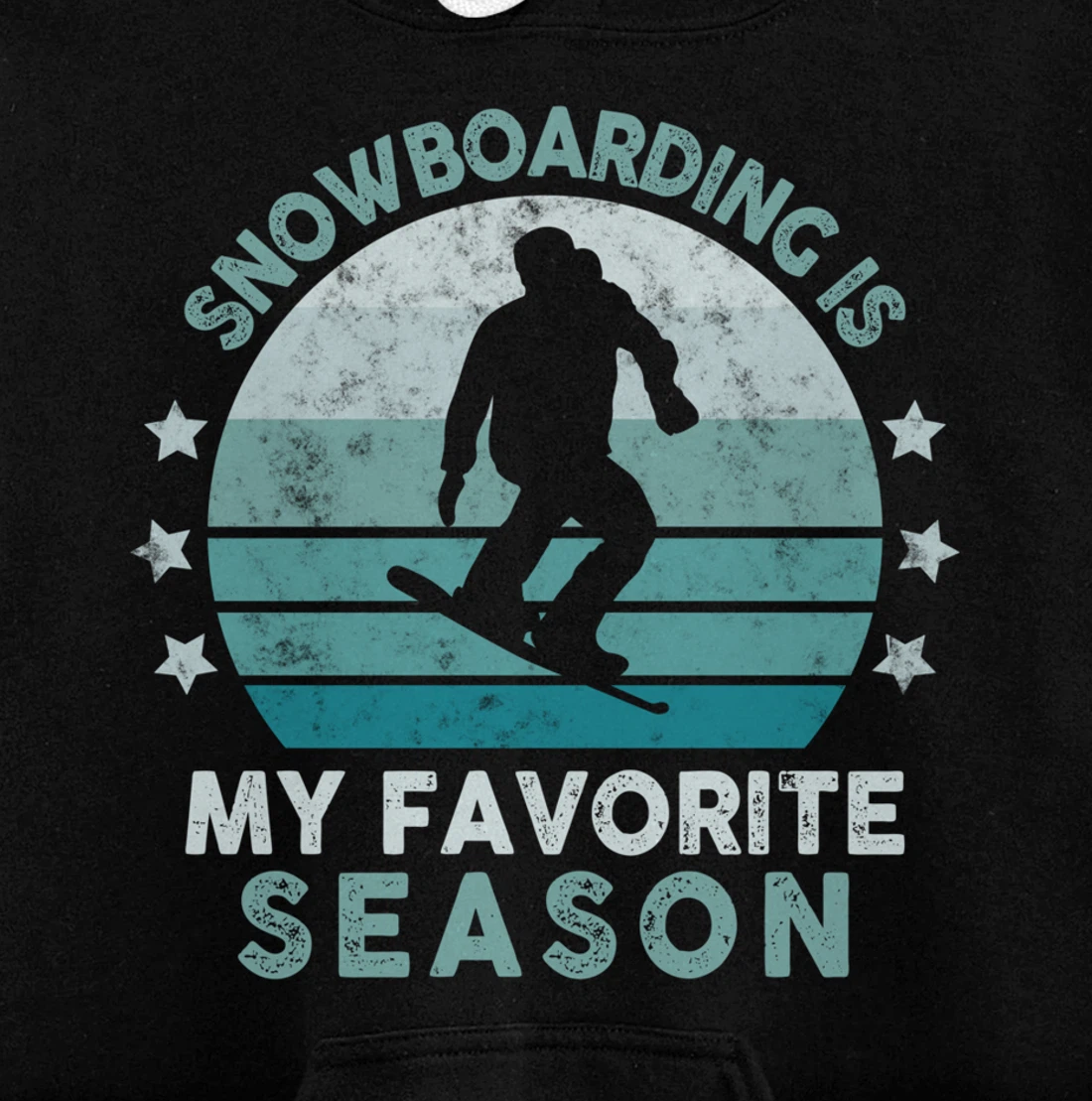 Snowboarding Is My Favorite Season Winter Ice Sports Retro Pullover Hoodie