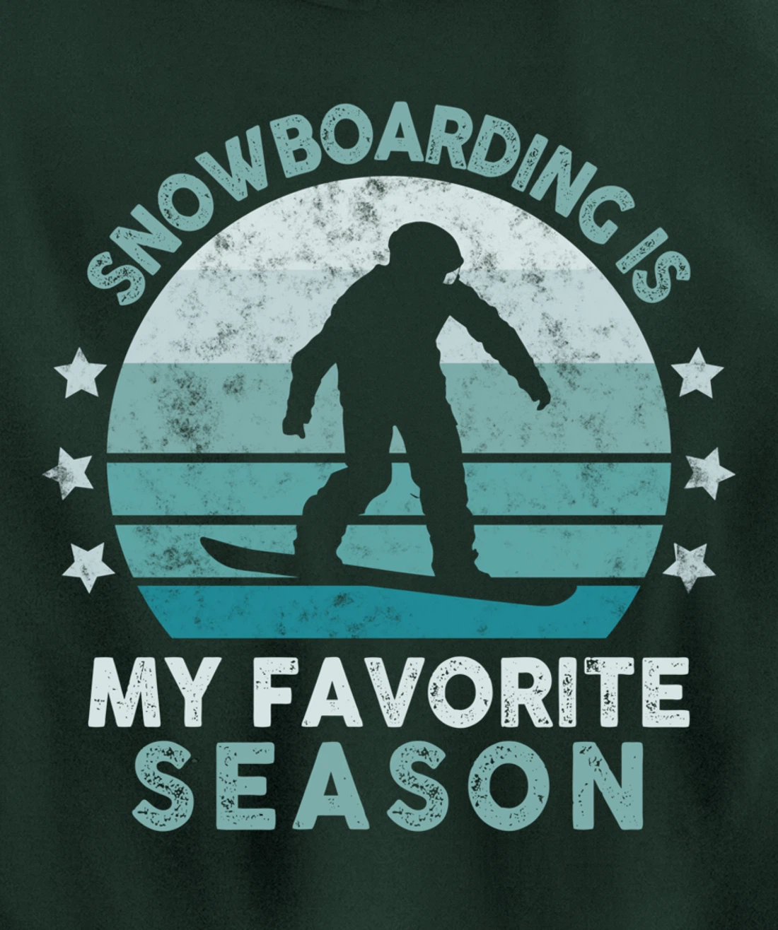 Snowboarding Is My Favorite Season Winter Ice Sports Retro Pullover Hoodie