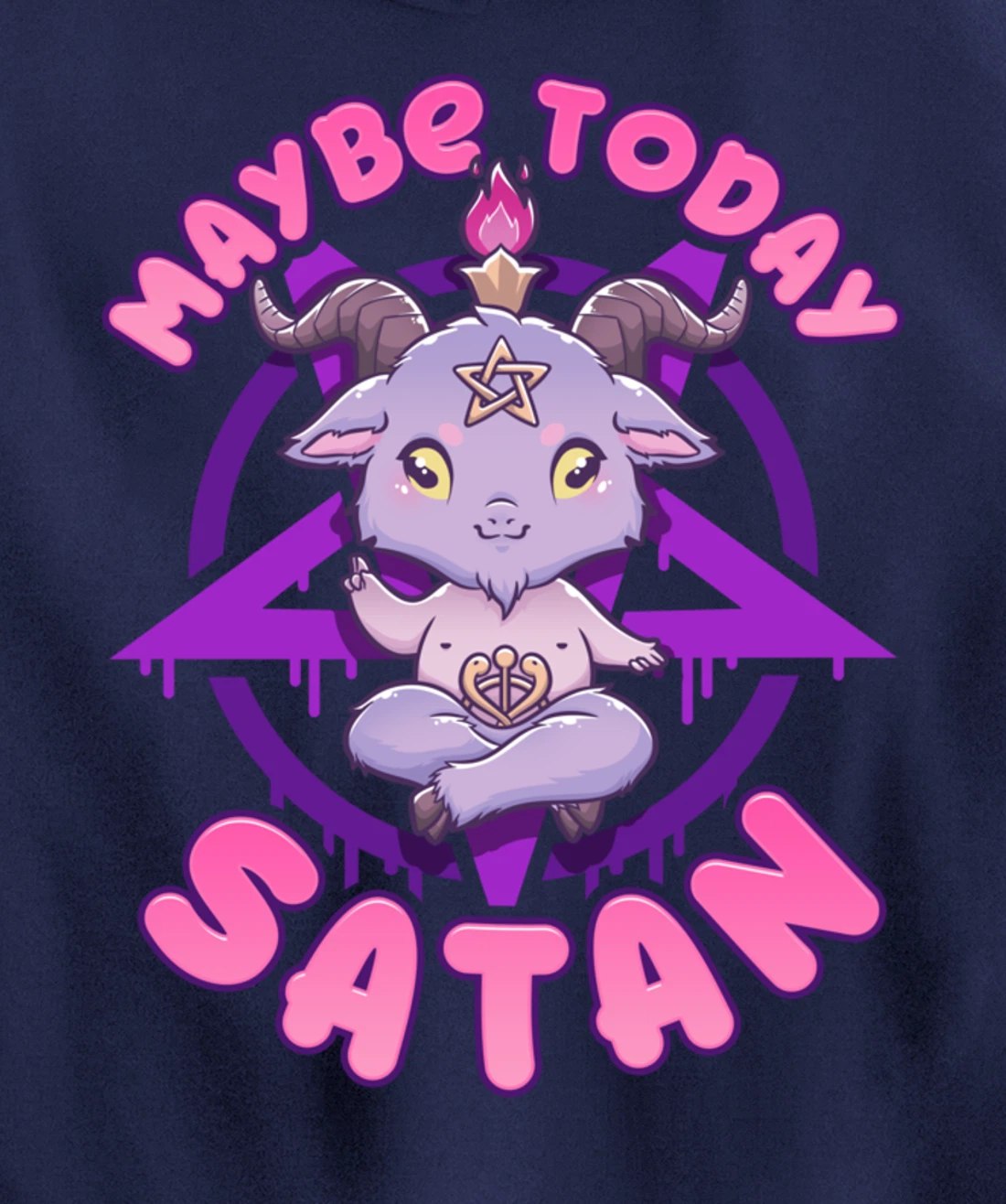 Maybe Today Satan I Cute Kawaii Anime Baphomet Pullover Hoodie