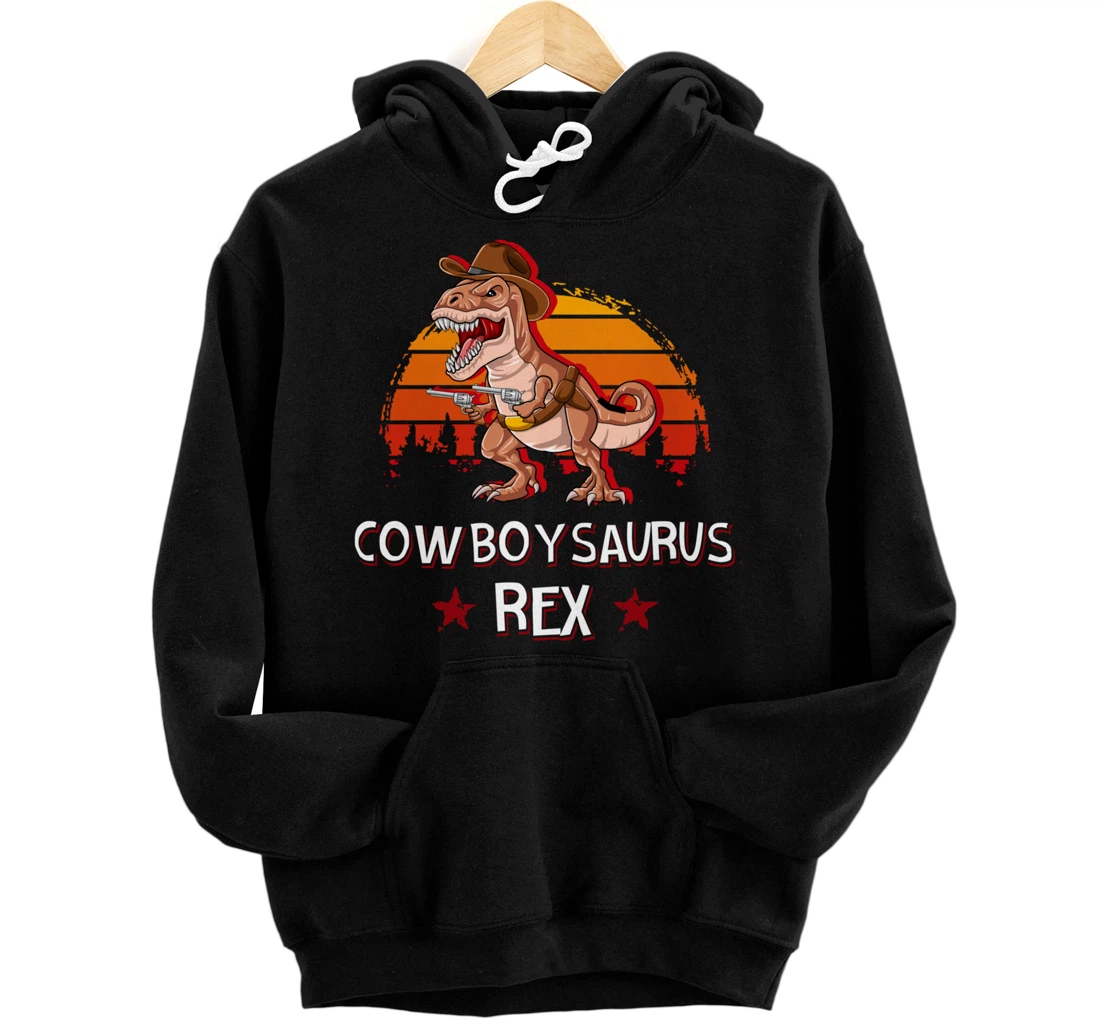 Cowboysaurus T-Rex Western Dinosaur Funny Cowboy Dino Pullover Hoodie