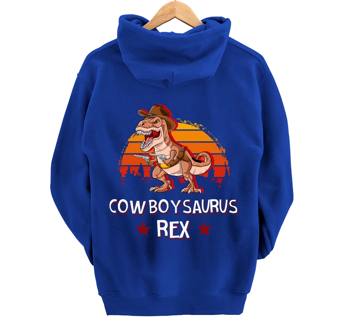 Cowboysaurus T-Rex Western Dinosaur Funny Cowboy Dino Pullover Hoodie