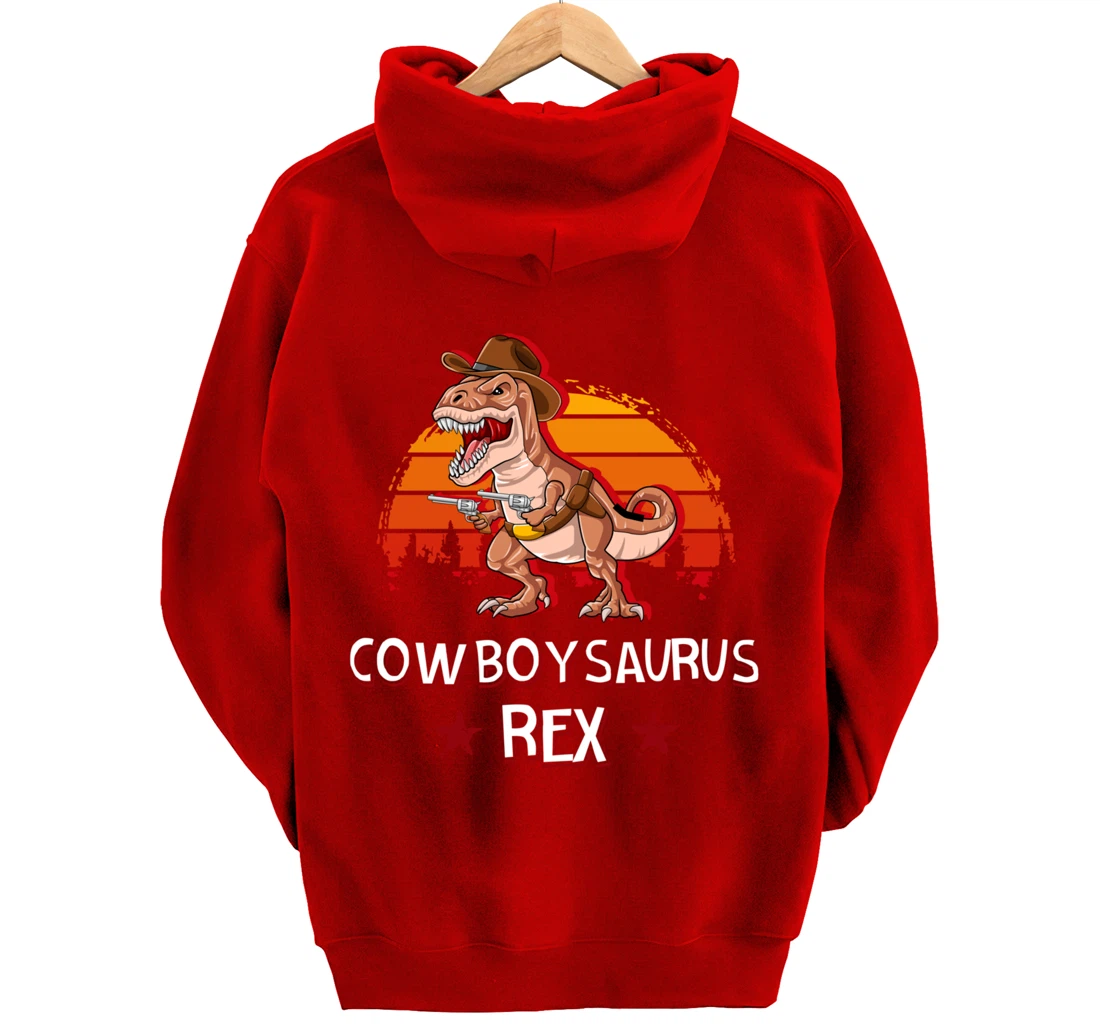 Cowboysaurus T-Rex Western Dinosaur Funny Cowboy Dino Pullover Hoodie