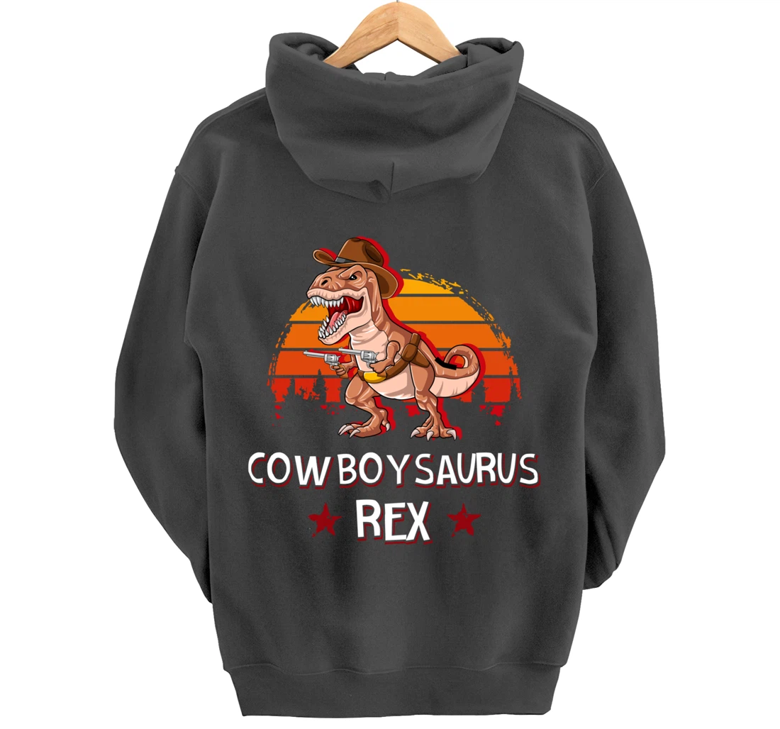 Cowboysaurus T-Rex Western Dinosaur Funny Cowboy Dino Pullover Hoodie
