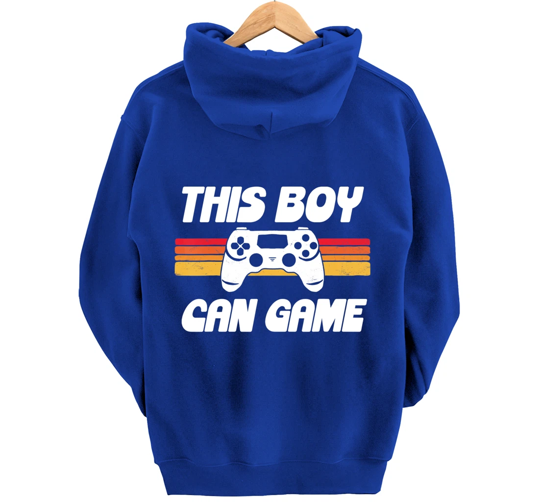 This Boy Can Game Funny 80s Retro Video Gaming Controller Pullover Hoodie