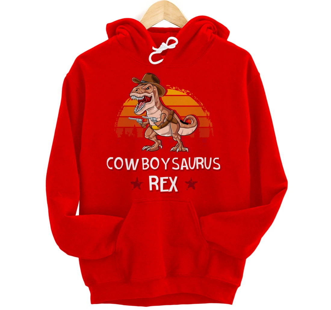 Cowboysaurus T-Rex Western Dinosaur Funny Cowboy Dino Pullover Hoodie