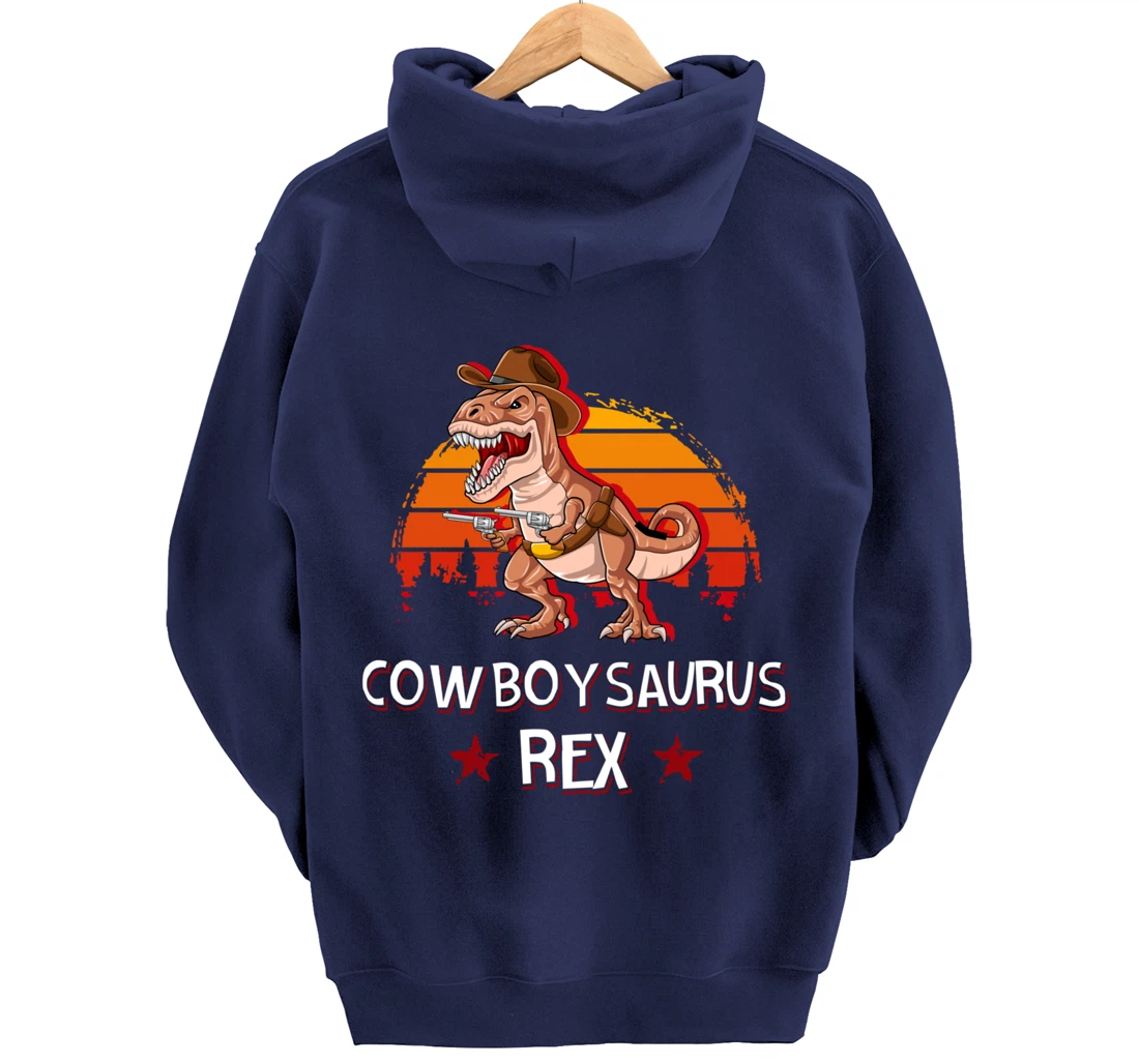 Cowboysaurus T-Rex Western Dinosaur Funny Cowboy Dino Pullover Hoodie