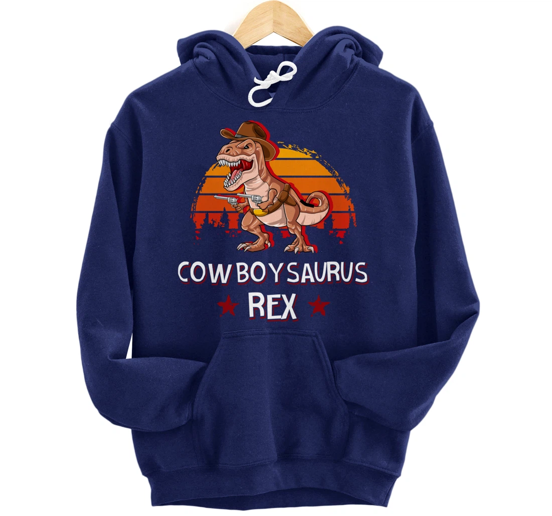 Cowboysaurus T-Rex Western Dinosaur Funny Cowboy Dino Pullover Hoodie