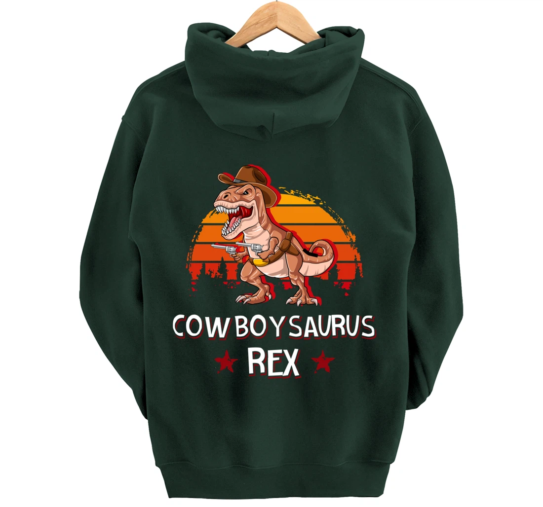 Cowboysaurus T-Rex Western Dinosaur Funny Cowboy Dino Pullover Hoodie