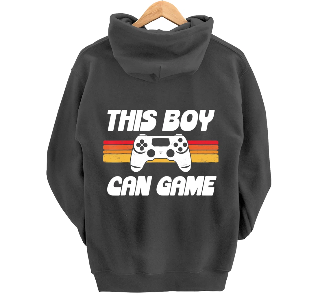 This Boy Can Game Funny 80s Retro Video Gaming Controller Pullover Hoodie