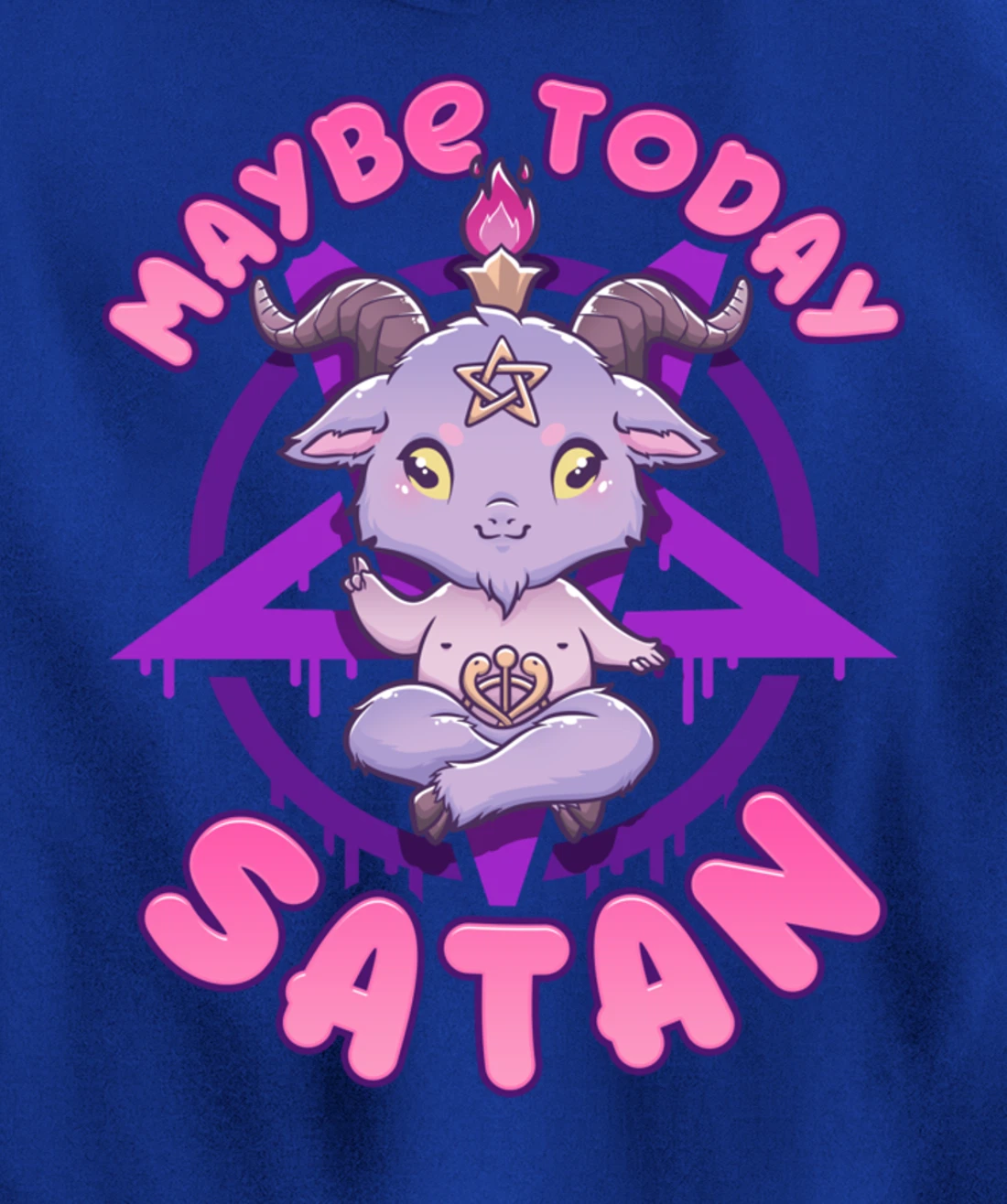 Maybe Today Satan I Cute Kawaii Anime Baphomet Pullover Hoodie