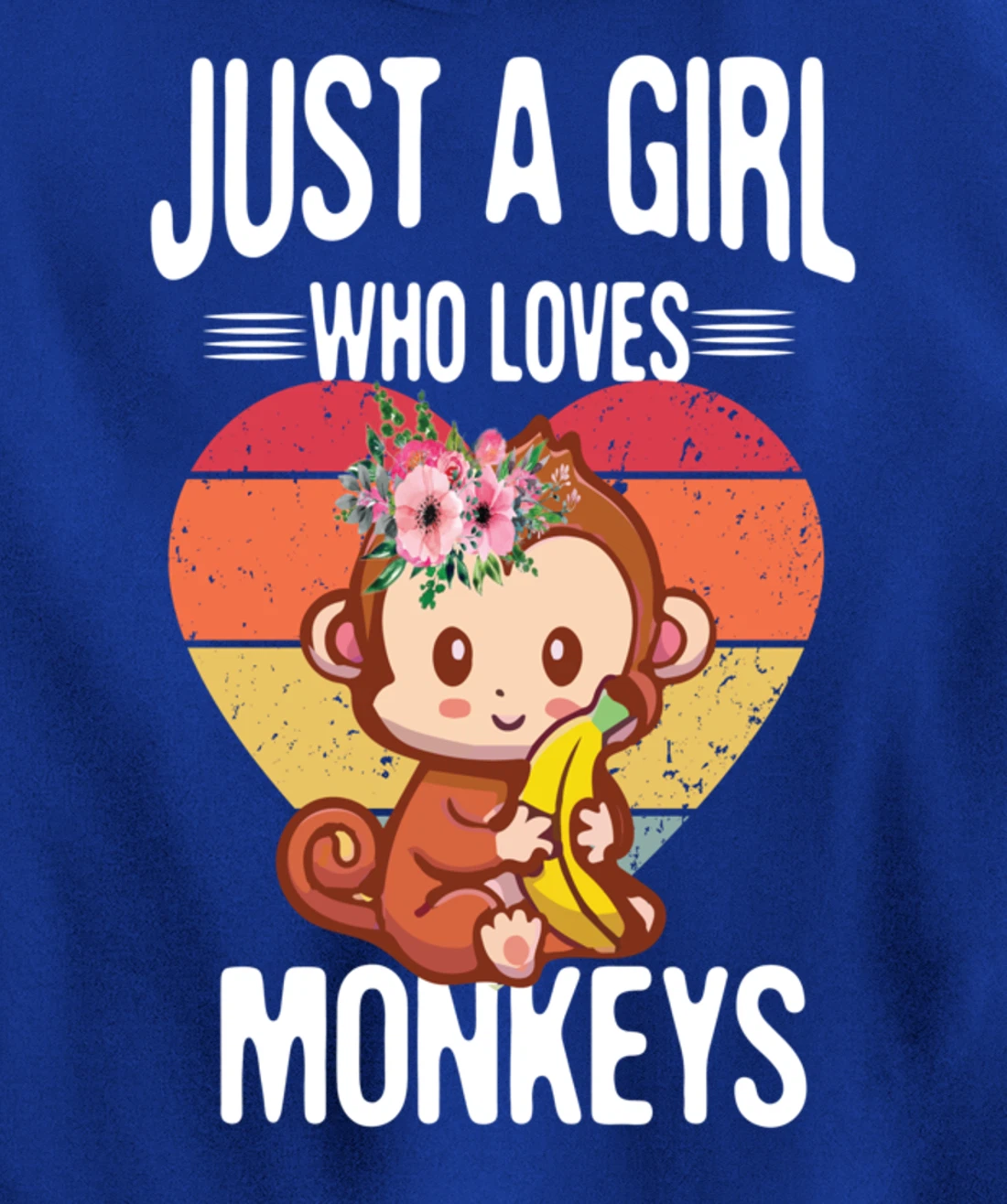 Just A Girl Who Loves Monkey Funny Monkey Pullover Hoodie