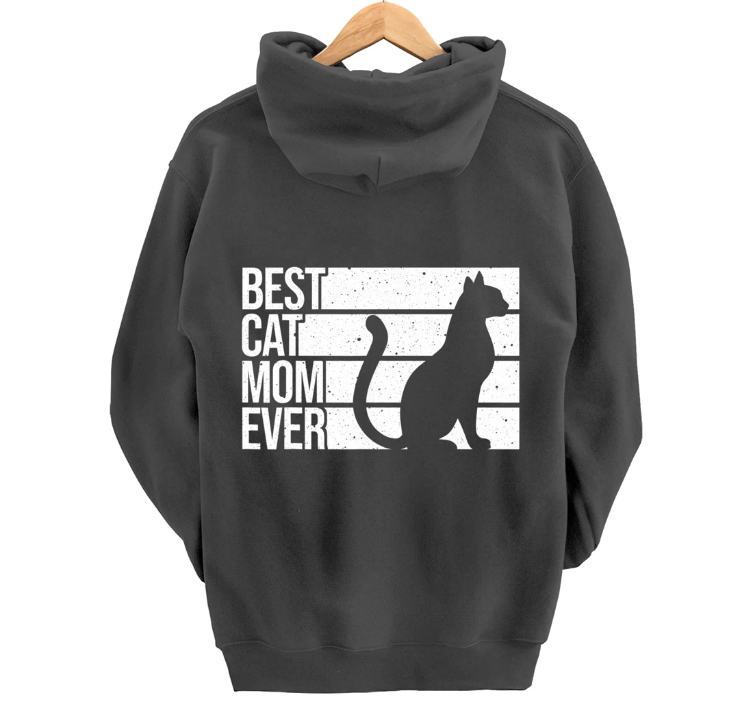 Cute Cat Mom Art For Women Girl Cat Pet Animal Kitten Pullover Hoodie