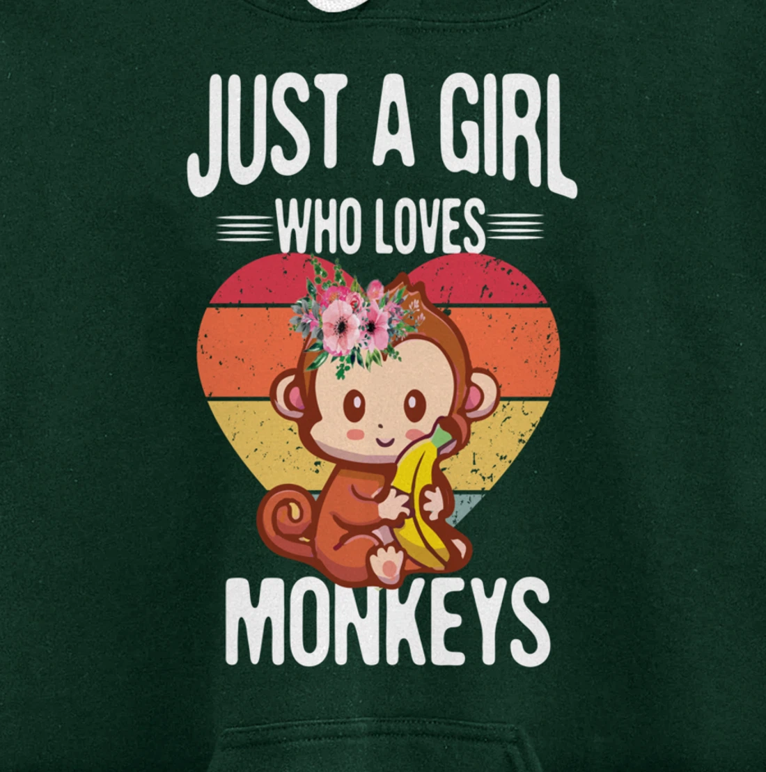 Just A Girl Who Loves Monkey Funny Monkey Pullover Hoodie