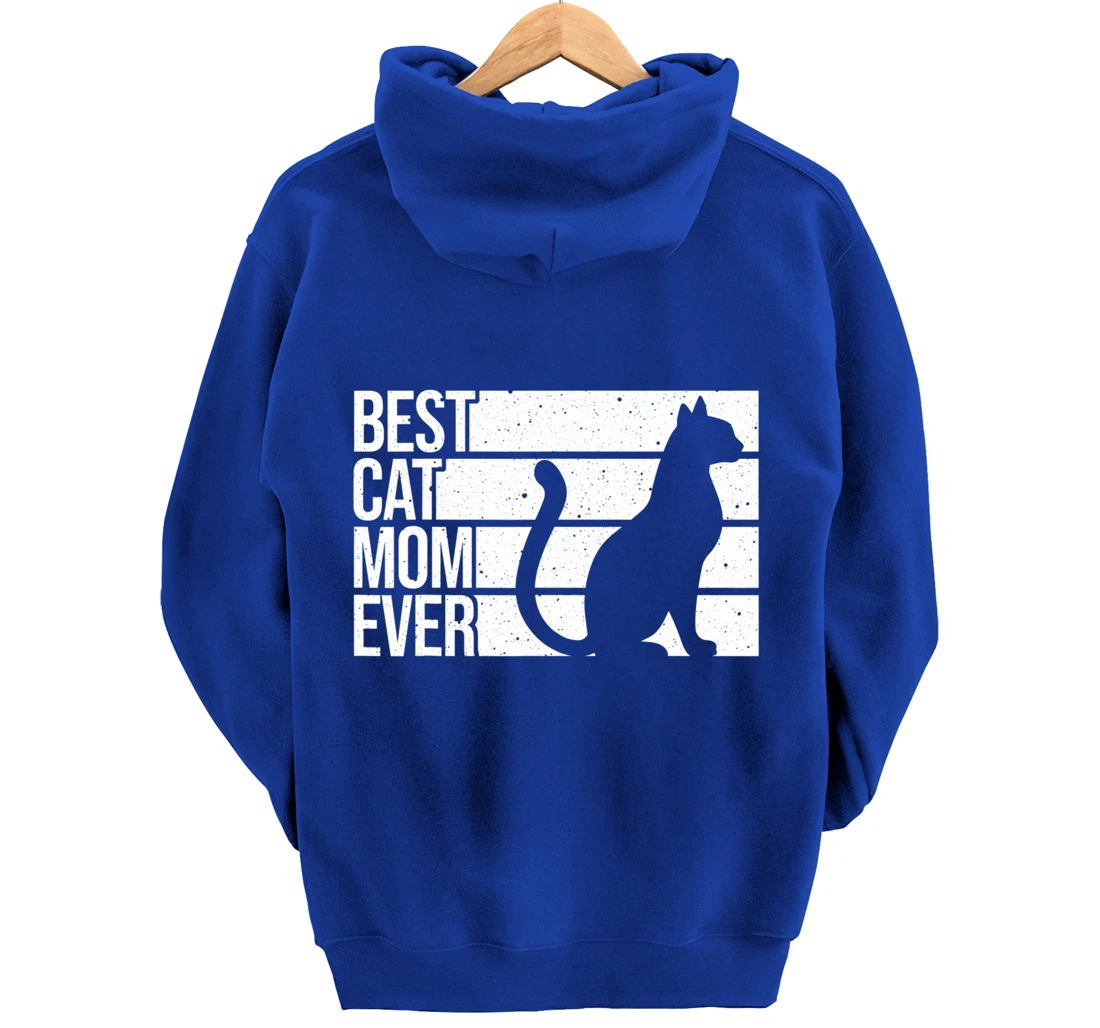 Cute Cat Mom Art For Women Girl Cat Pet Animal Kitten Pullover Hoodie