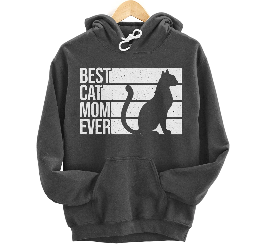 Cute Cat Mom Art For Women Girl Cat Pet Animal Kitten Pullover Hoodie