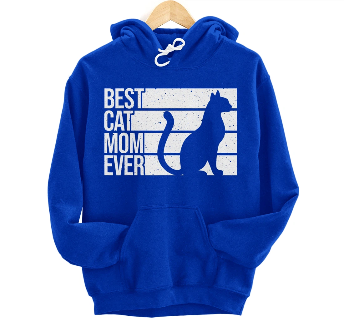 Cute Cat Mom Art For Women Girl Cat Pet Animal Kitten Pullover Hoodie