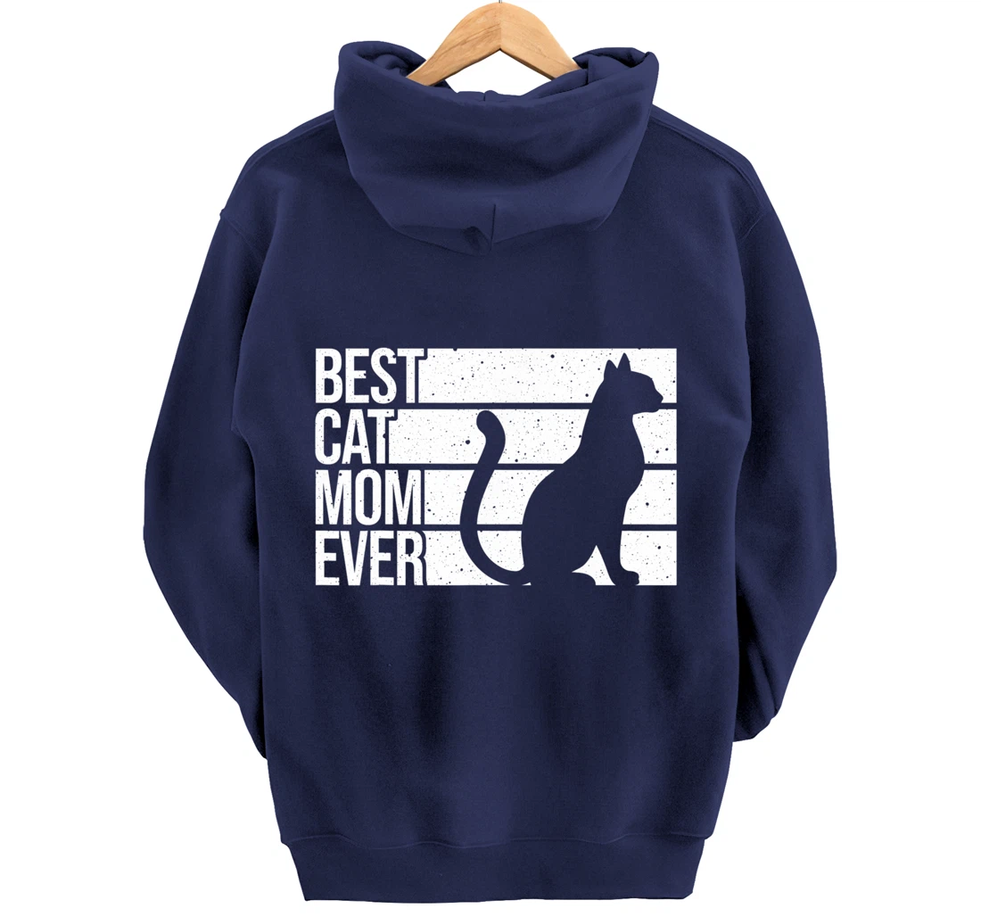 Cute Cat Mom Art For Women Girl Cat Pet Animal Kitten Pullover Hoodie