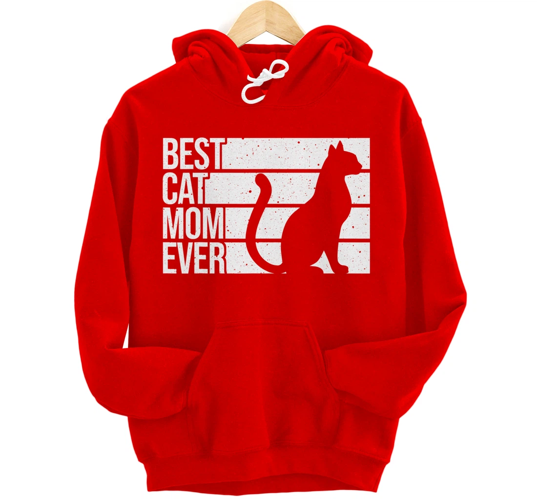 Cute Cat Mom Art For Women Girl Cat Pet Animal Kitten Pullover Hoodie