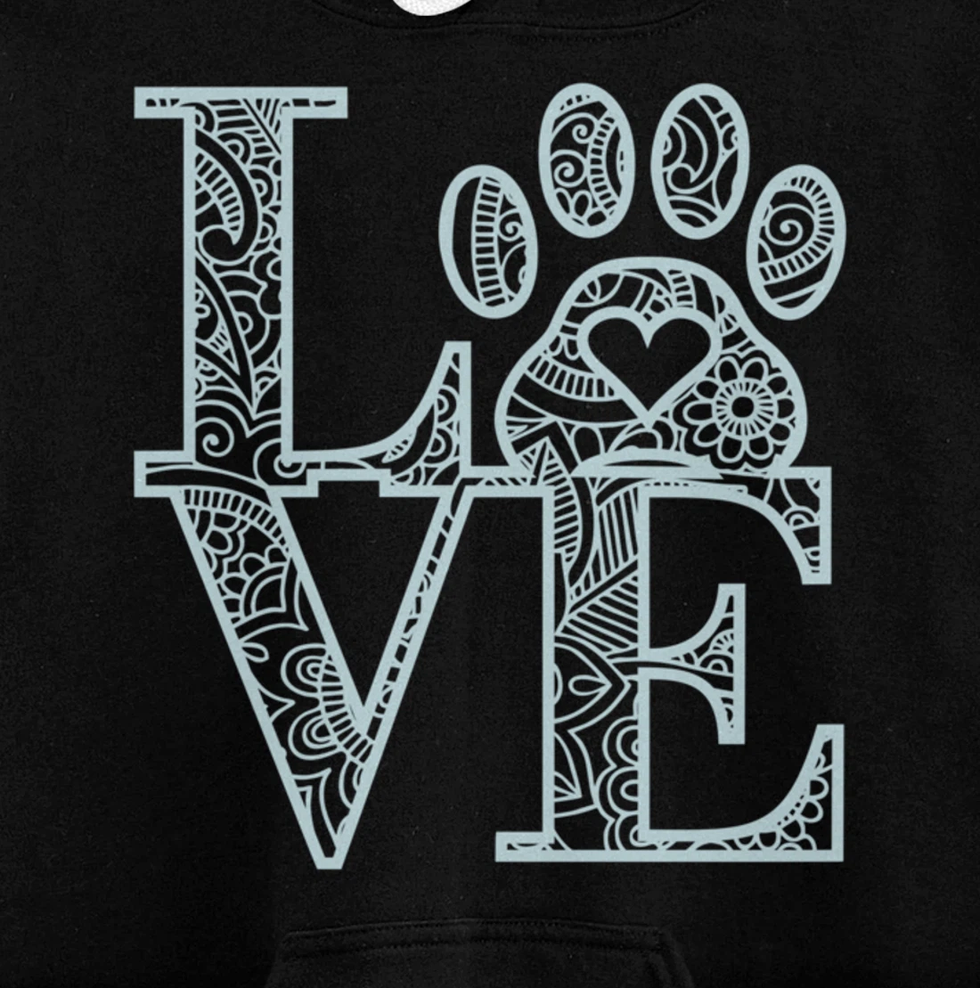 Cute Mandala Dog Cat Paw Print Pet Love Pajama for family Pullover Hoodie