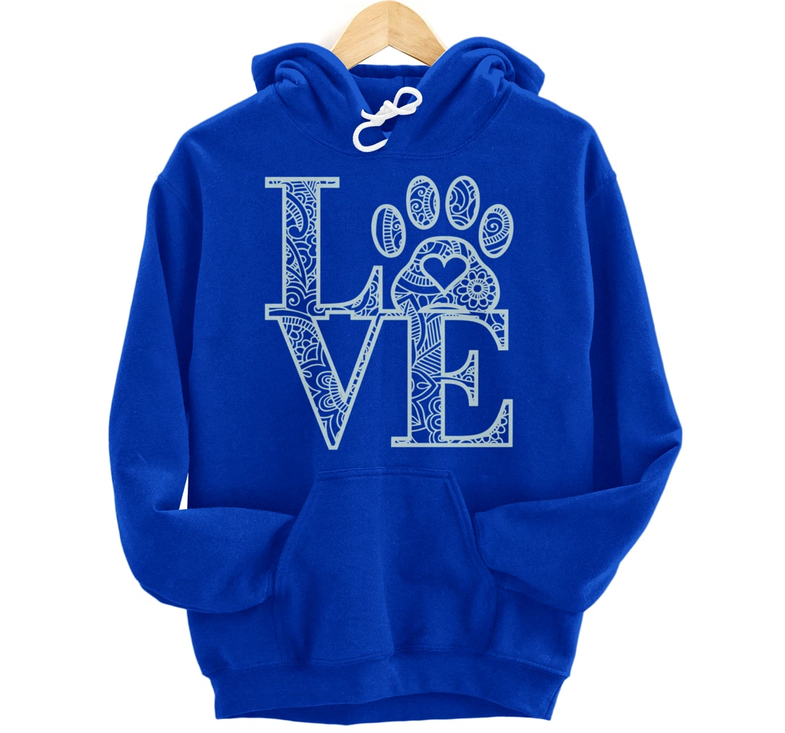 Cute Mandala Dog Cat Paw Print Pet Love Pajama for family Pullover Hoodie