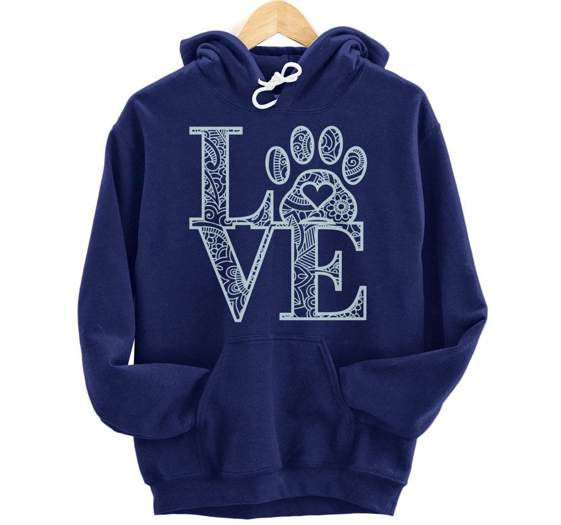 Cute Mandala Dog Cat Paw Print Pet Love Pajama for family Pullover Hoodie