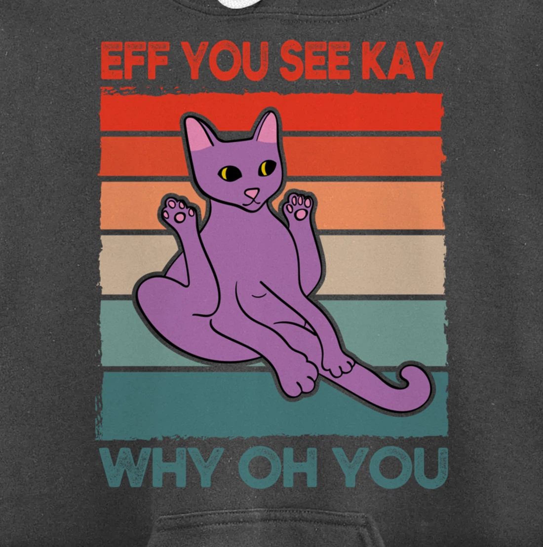 Funny Eff You See Kay Cat Yoga Vintage Sunset Cats Lover Pullover Hoodie