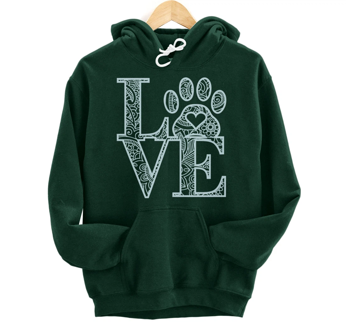 Cute Mandala Dog Cat Paw Print Pet Love Pajama for family Pullover Hoodie