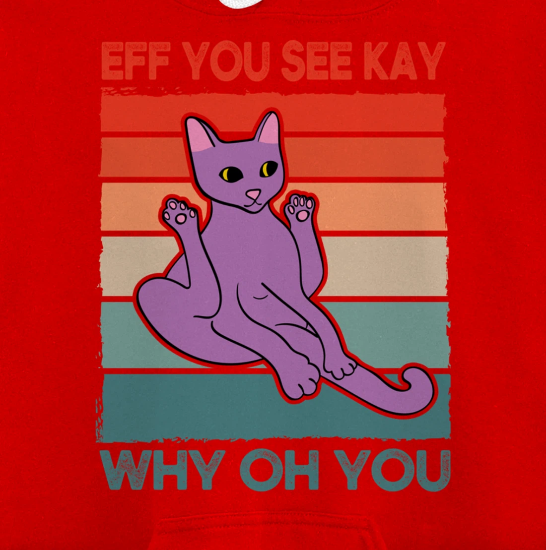 Funny Eff You See Kay Cat Yoga Vintage Sunset Cats Lover Pullover Hoodie