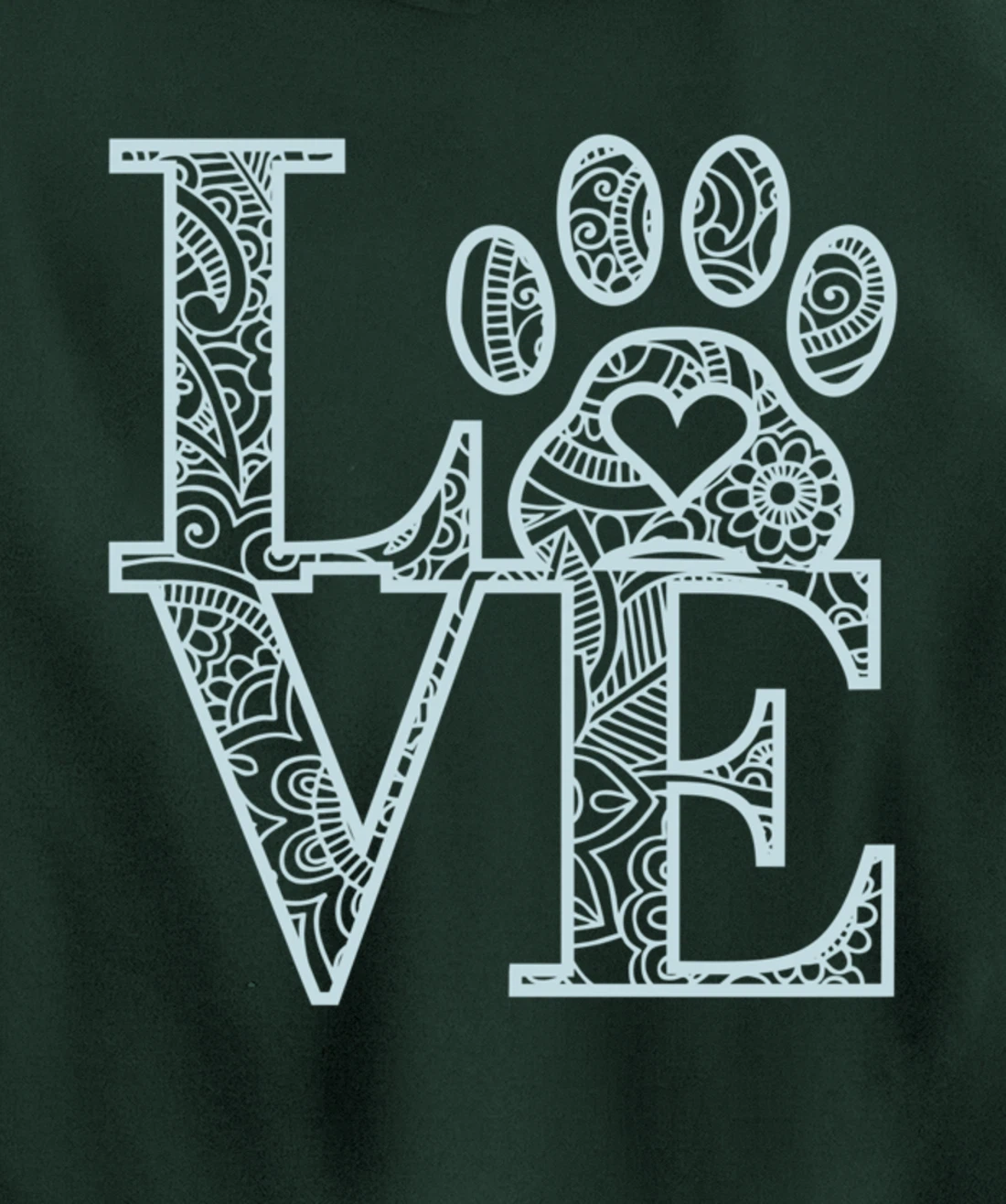 Cute Mandala Dog Cat Paw Print Pet Love Pajama for family Pullover Hoodie