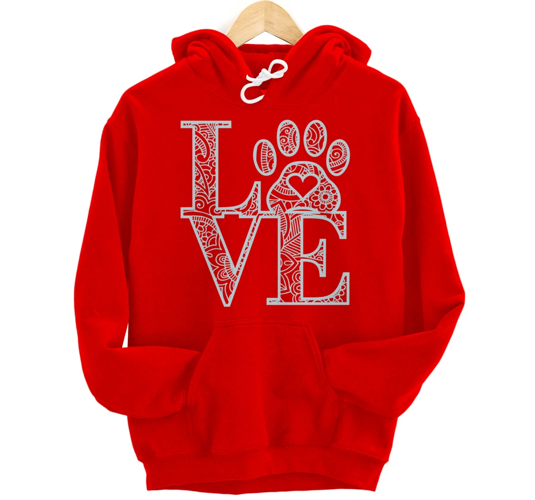 Cute Mandala Dog Cat Paw Print Pet Love Pajama for family Pullover Hoodie